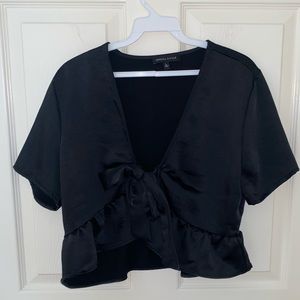 Kendall & Kylie Black Satin Top
